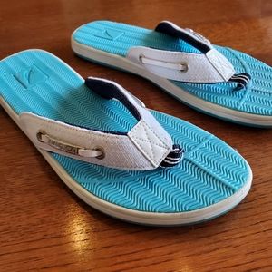 Nautical flip flops size 7 only worn once